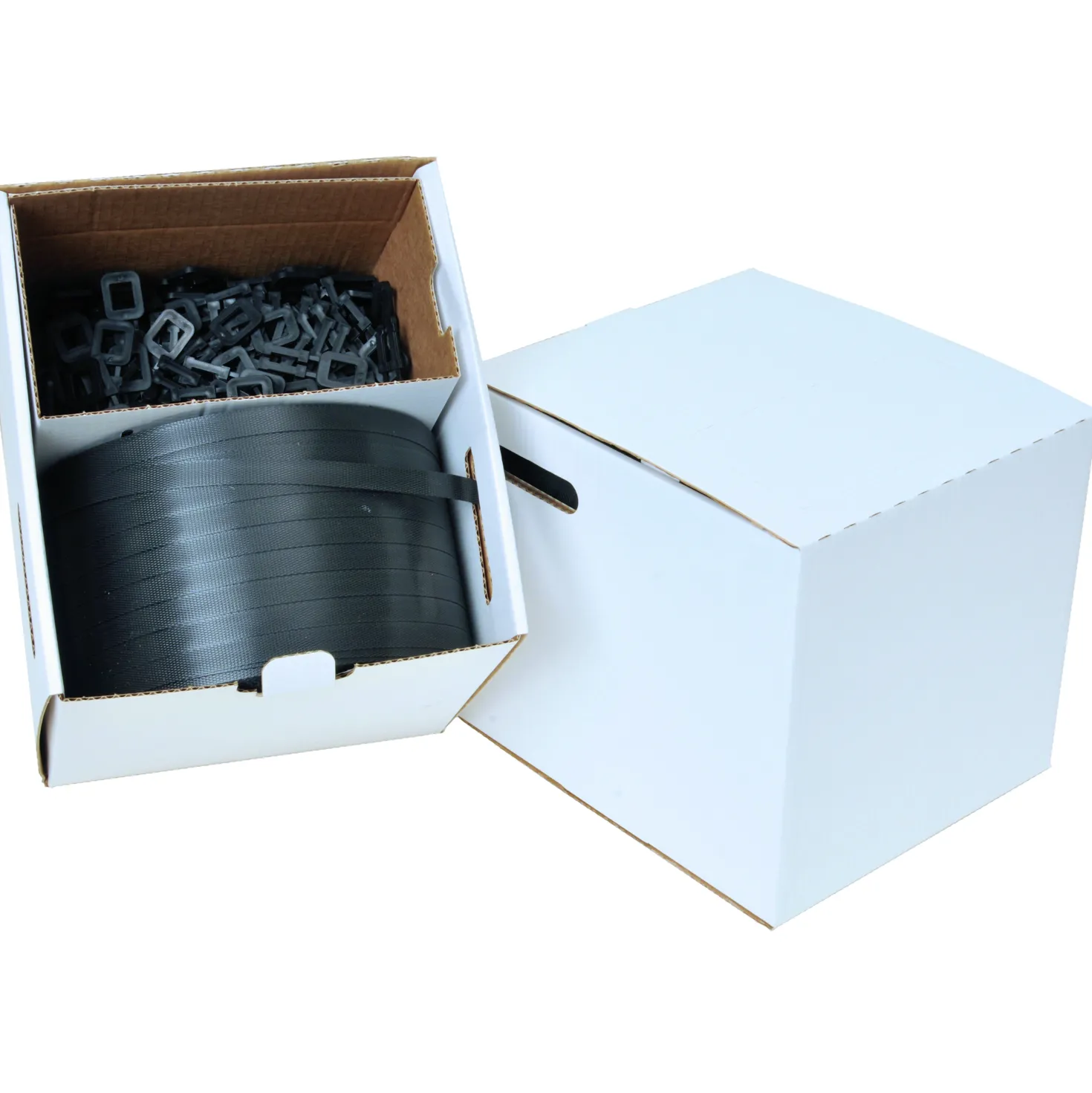Packband PP NMH Packaging 12 mm x 1000 m, inkl. 500 plastspännen, svart