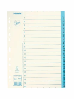 Pappersregister Jopa Original A4, 1-20, blå flikar, multihålning