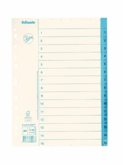 Pappersregister Jopa Original A4 1-15, blå flikar