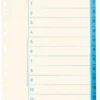 Pappersregister Nordic Office A4 1-12, blå flikar, 10 set