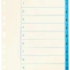 Pappersregister Nordic Office A4 1-10, blå flikar, 90 g