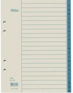 Pappersregister Timing A5 A-Ö, 24 flikar, blå