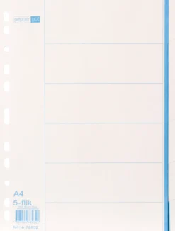 Pappersregister Timing Bas 5 Otryckt, 12 flikar, A4