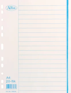 Pappersregister Timing Bas 20 Otryckt, blå flikar