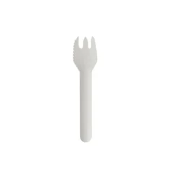 Pappgaffel Demo, vass kant, vit, 12,7 cm, 100 st