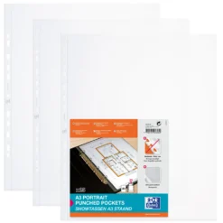 Plastficka Bantex CS A3, reflexfri, kopiesäker, 0,12 mm, 25 st