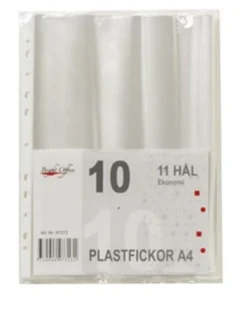 Plastficka Bright Office A4 Transparent, 10 st