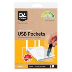 Plastficka Djois 3L USB självhäftande, 90 x 52 mm, 10 st