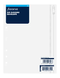 Plastficka Filofax A5 Refill med dragkedja, transparent