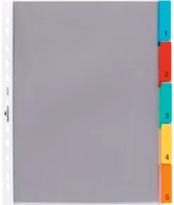 Plastficksregister Durable 5 flikar, svetsade, A4