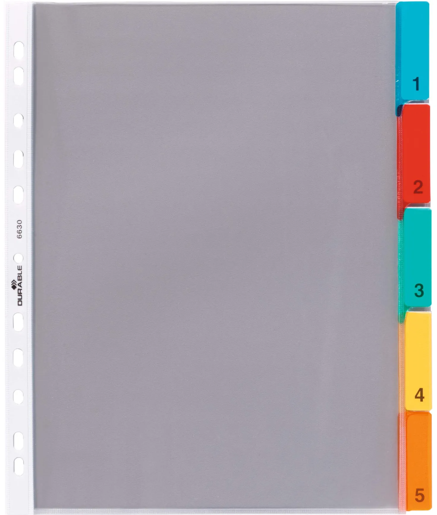 Plastficksregister Durable 5 flikar, svetsade, A4