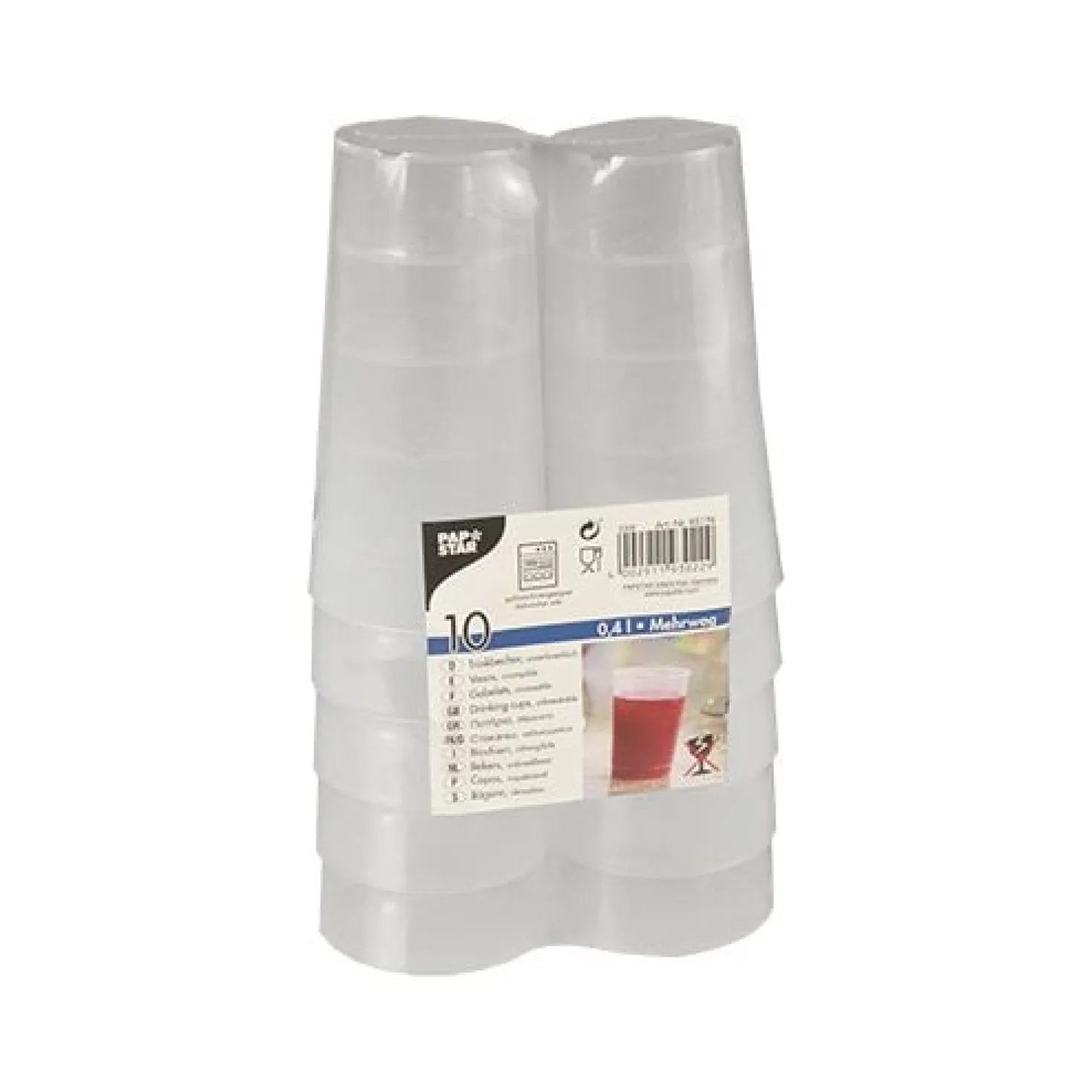 Plastglas Reuse Okrossbart PP, 40 cl, genomskinlig, 10 st