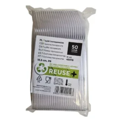Plastmatsked Reuse återanvändbar, 18,5 cm, 50 st