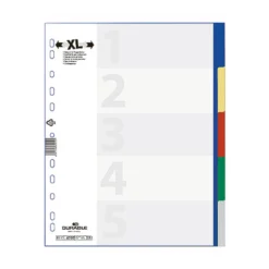 Plastregister Durable XL A4+ 1-5 Otryckt, blandade färger
