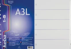 Plastregister Keba Business A3L 1-5, transparent, 5 flikar