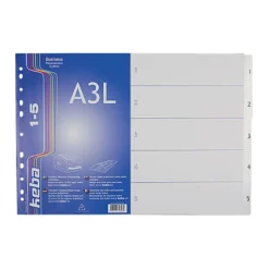 Plastregister Keba Business A3L 1-5, transparent, 5 flikar