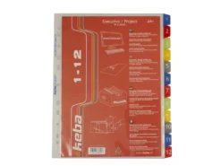 Plastregister Keba Executive A4+ 1-12, frostad, transparent