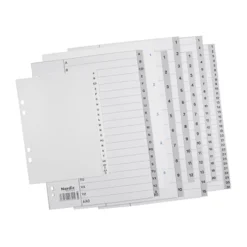 Plastregister Nordic Office A4 1-12, svarta flikar