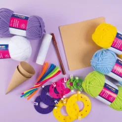 Pompomverktyg Playbox, 4 storlekar, 4-pack