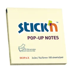 Pop-up Notes Stick n 76x76mm, gul, vattenbaserat klister