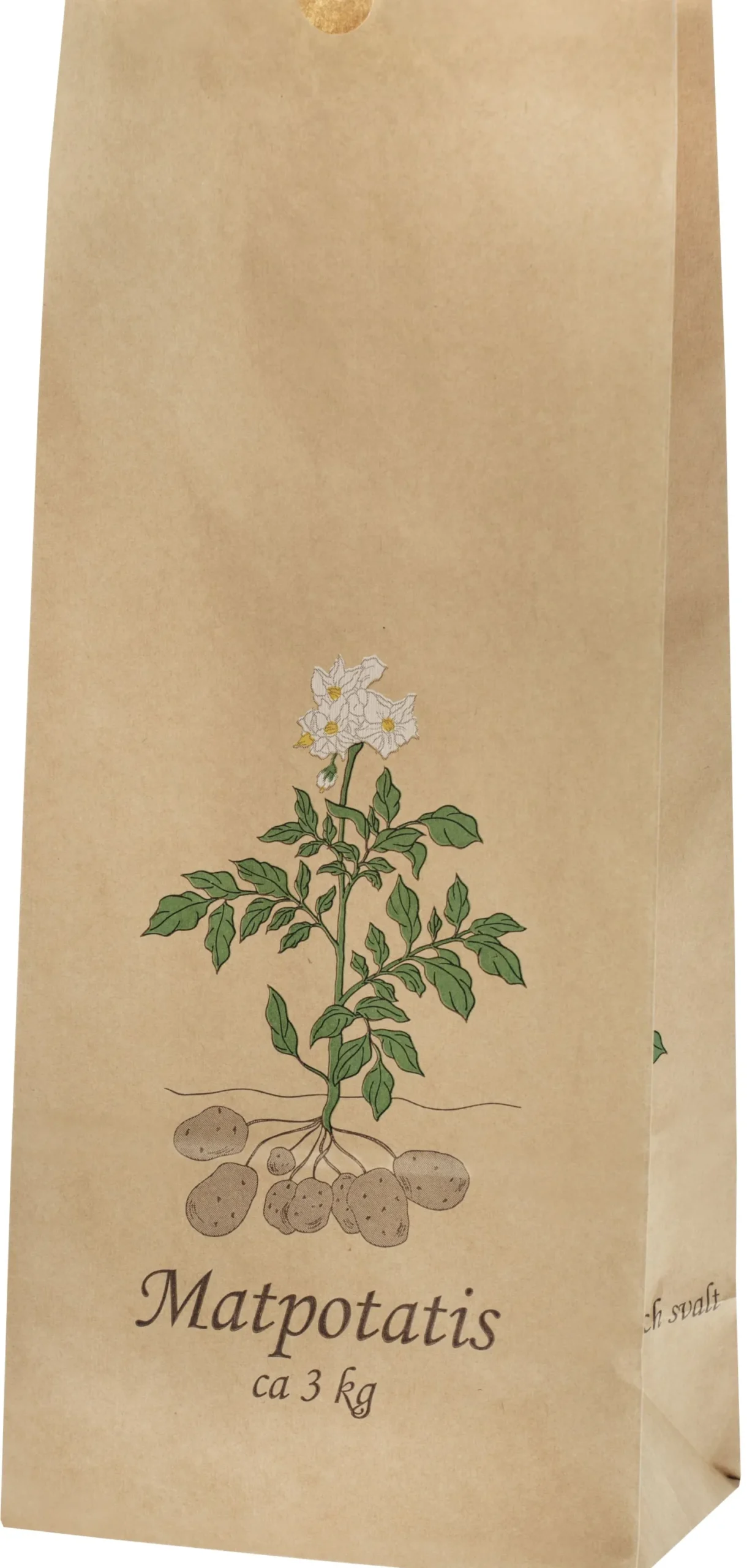 Potatispåse Kraftpapper Våtstark 3 kg, 170x105x390 mm, 500 st