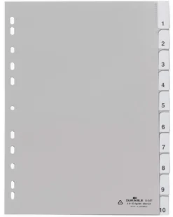 Pärmregister Durable 1-10, insticksflikar, polypropen, A4