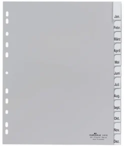 Pärmregister Durable XL 1-12 Jan-Dec, insticksflikar, plast