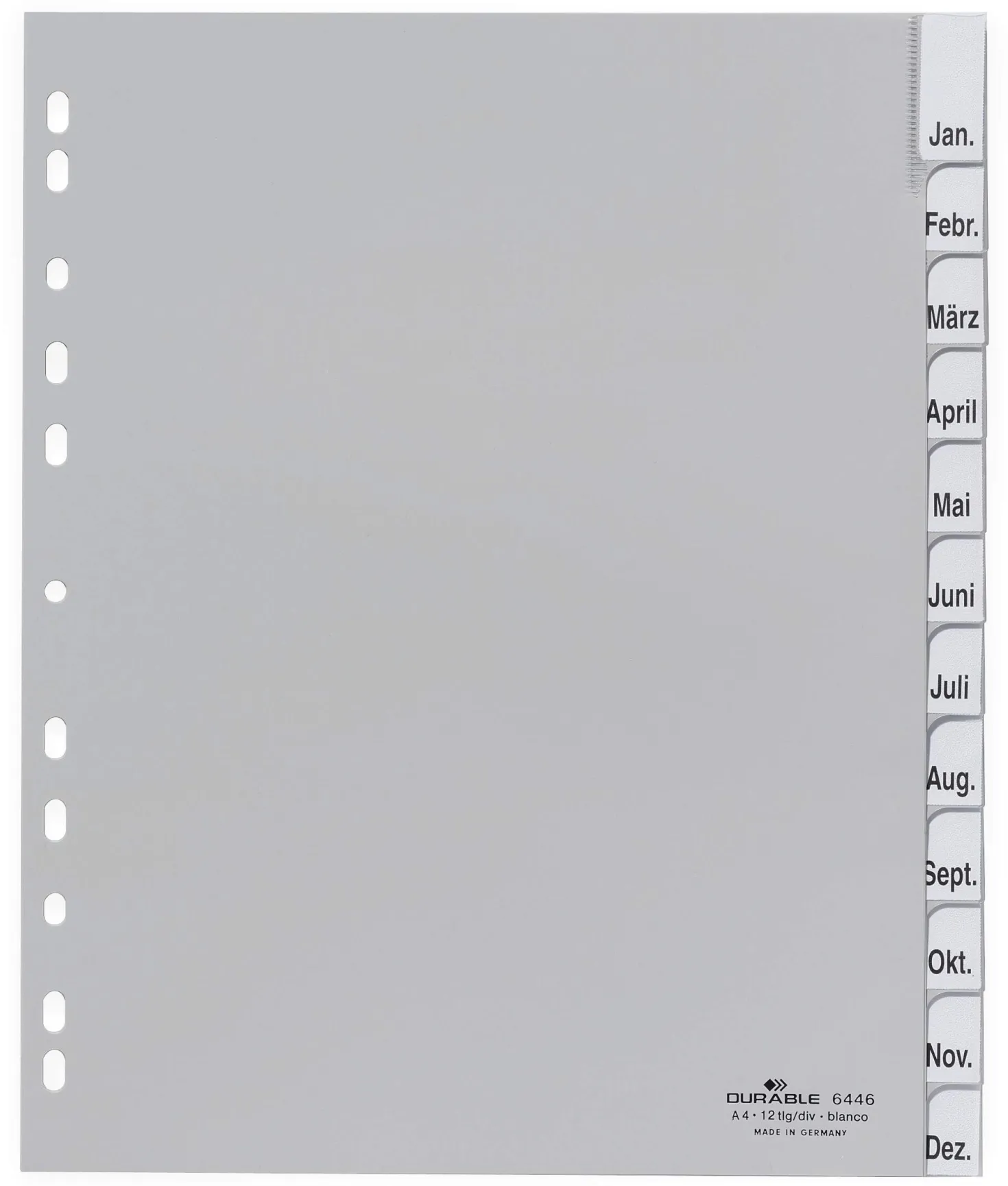 Pärmregister Durable XL 1-12 Jan-Dec, insticksflikar, plast