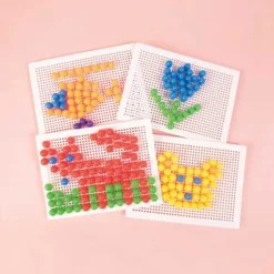 Pysselset Playbox Färgmosaik, platta och mosaikbitar, basfärger