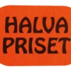 Rabattetiketter Halva Priset, fluorescerande röd, 36x24mm