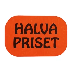 Rabattetiketter Halva Priset, fluorescerande röd, 36x24mm