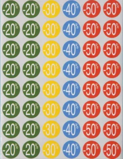 Rabattetiketter 20-50% Självhäftande, 24 mm, 240 st