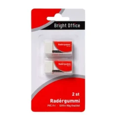 Radergummi Bright Office PVC-fri, 2-pack blister