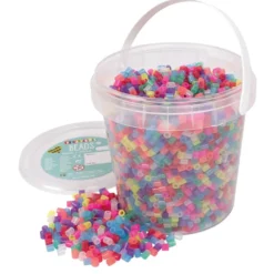 Rörpärlor Playbox Glittermix, med förvaringshink