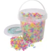 Rörpärlor Playbox Transparentfärgade, förvaringshink