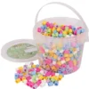 Rörpärlor XL Playbox Pastellmix, förvaringshink