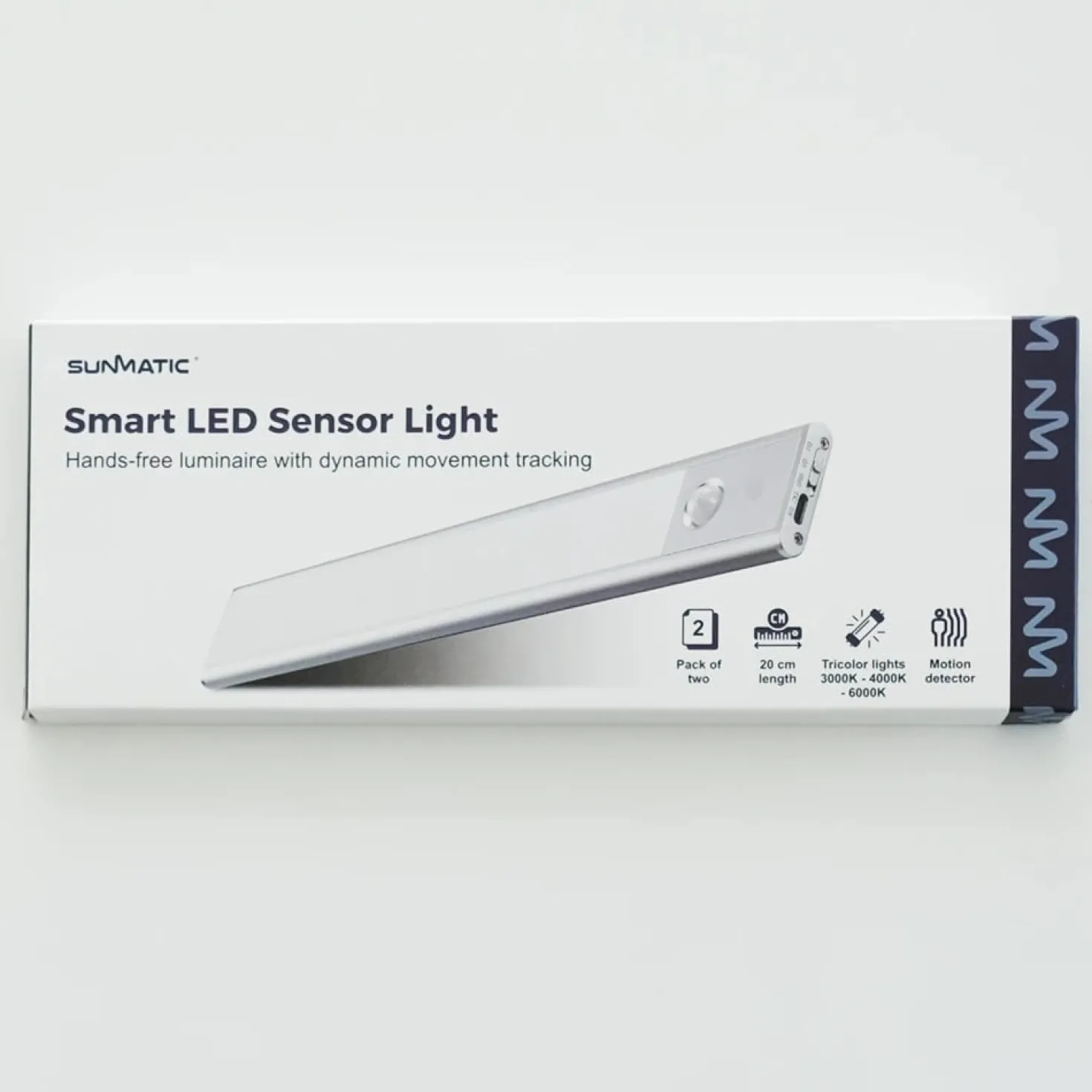 Sensorlampa Sunmatic LED Laddningsbar, 20 cm, silver, 2-pack