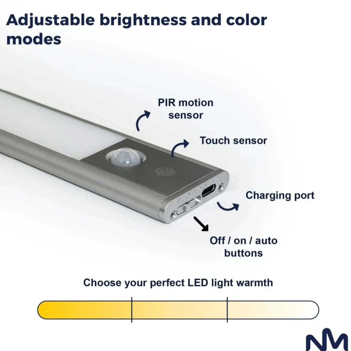 Sensorlampa Sunmatic LED Laddningsbar, 20 cm, silver, 2-pack