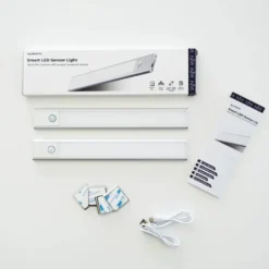 Sensorlampa Sunmatic LED Laddningsbar, silver, 30cm, 2-pack