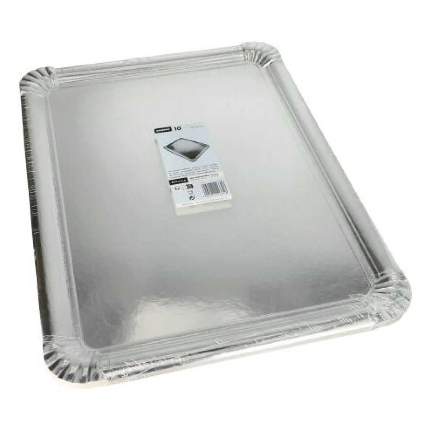 Serveringsfat Papstar Papper Silver, kantig, 34x45 cm, 10 st