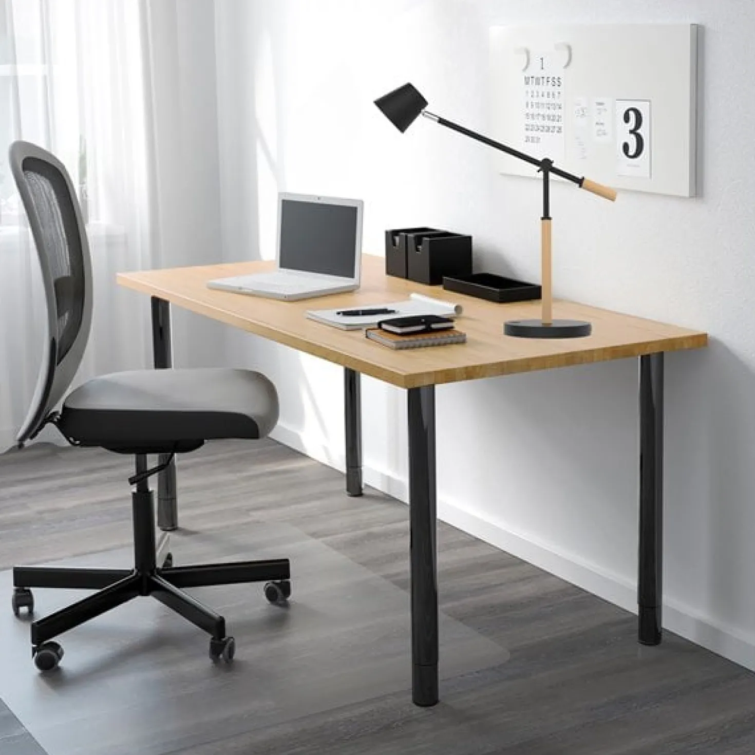 Skrivbordslampa Unilux Vicky LED, vit, dimbar, USB-port