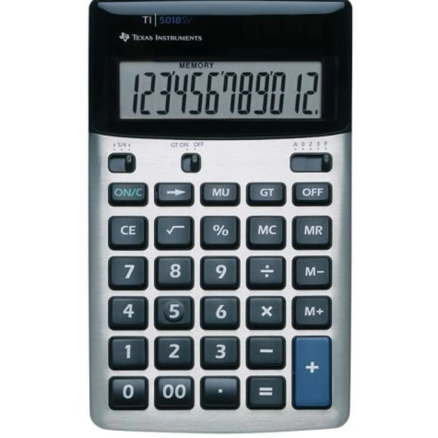 Skrivbordsräknare Texas Instruments TI-5018 SV, 12-siffrig, sol och batteri