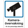 Skylt Kameraövervakning A5 plast