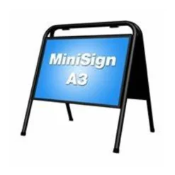 Skyltställ Mini Sign A3 Svart, liggande, magnetskydd ingår
