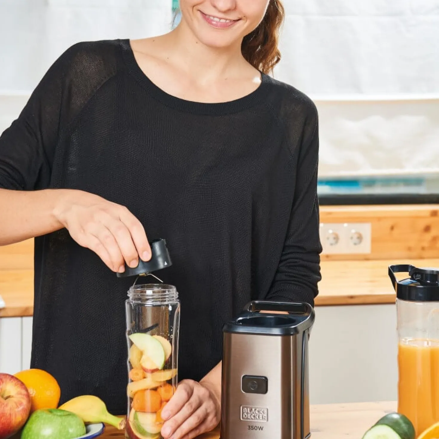Smoothie-mixer BlackDecker Blender 350W, 2 flaskor à 600 ml