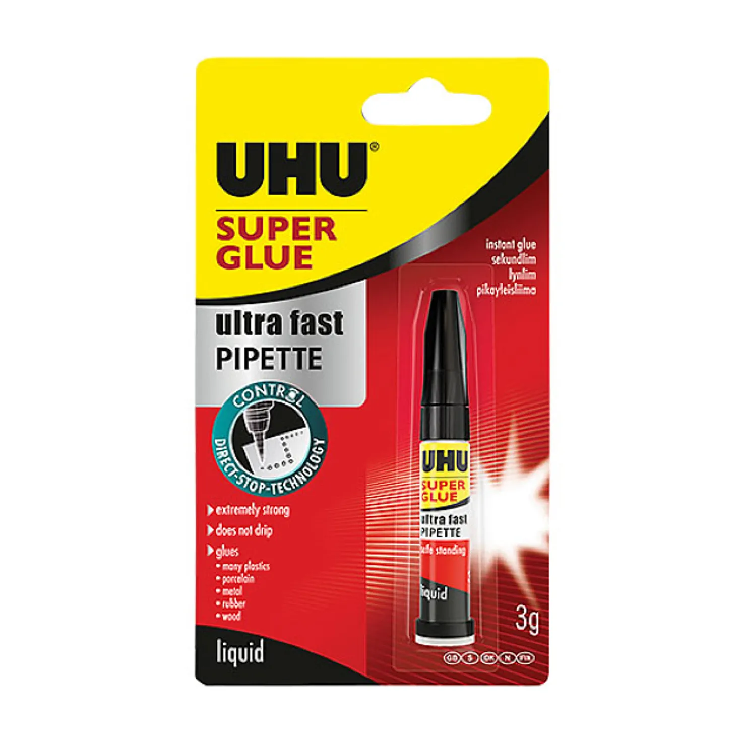 Snabblim UHU Super Ultra Fast Pipette, 3g