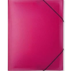 Snoddmapp Docusmart A4, rosa, tre klaffar, polypropylen