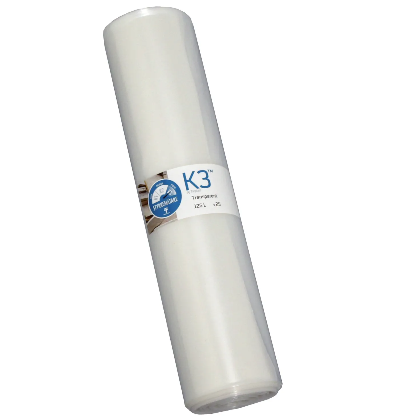 Sopsäck K3 Proffs Transparent, 240L, 0,055 mm, 10 st