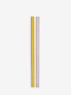 Sugrör glas Sipsavor rosa/gul 200mm 2-pack
