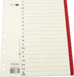 Systemregister Timing Plus A4+ A-Ö, alfabetiskt, plastförstärkta flikar